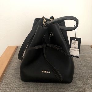 Brand new Furla bag, bucket style, black leather